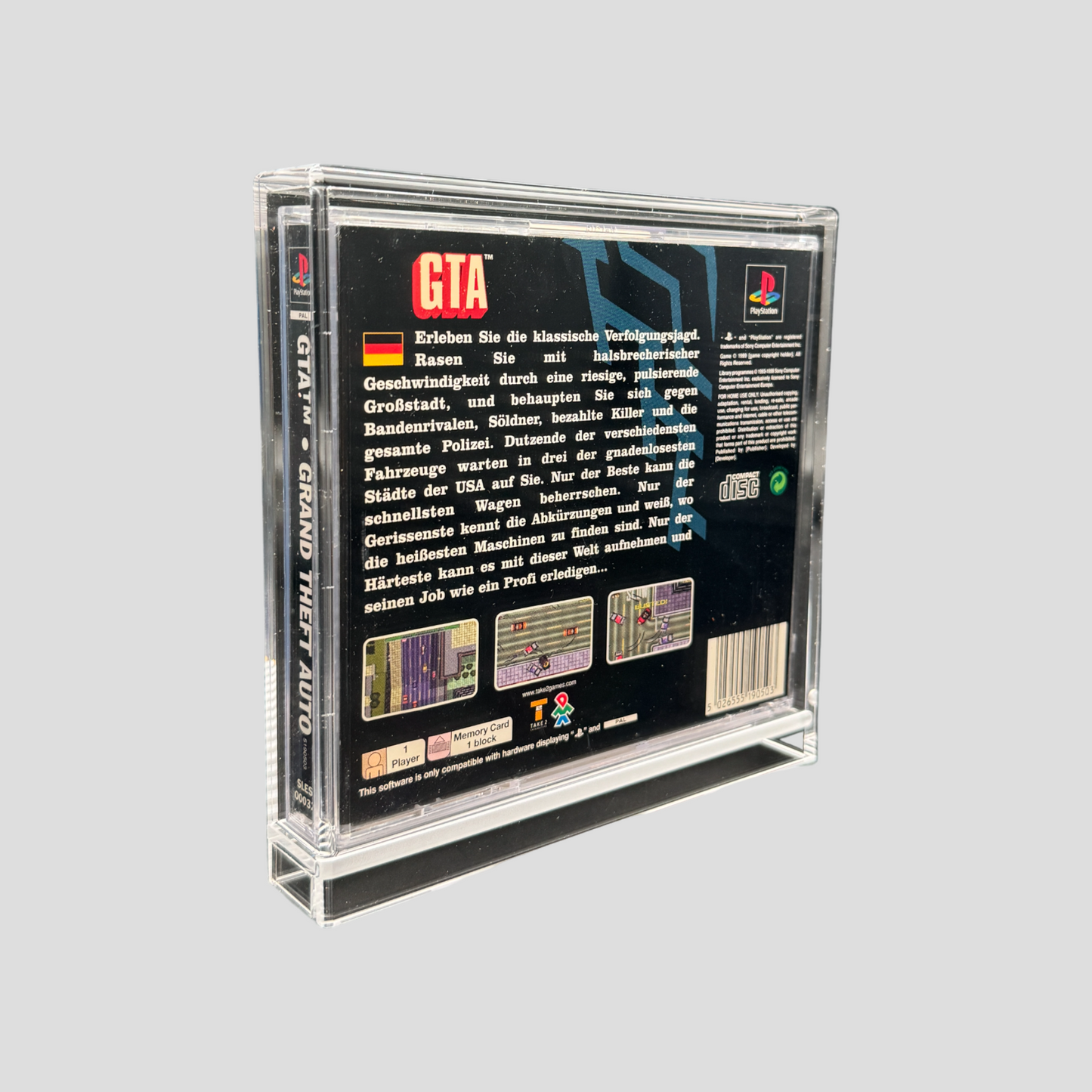 Premium Acryl Case für Playstation 1 Spiele (PAL Version) – Schiebeverschluss & transparent